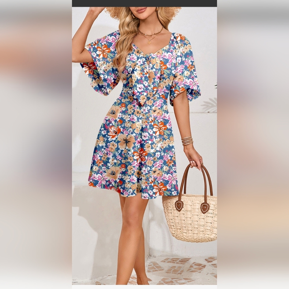 Floral Blue Dress